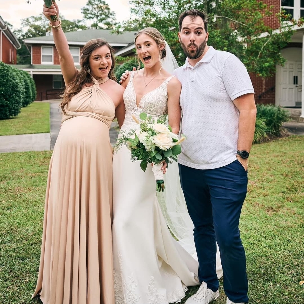 Blush/Taupe Halter Maternity Bridesmaid Dress- Multi Wrap Dress